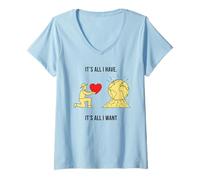 Femme Un Fermier Offre Un Design Symbolique Minimaliste en Forme de cœur à la Terre T-Shirt avec Col en V