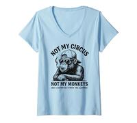 Femme Un Gorille Fumeur Sarcastique, Pas Mon Cirque, Pas Mes singes T-Shirt avec Col en V