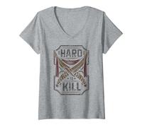 Femme Un Guerrier Difficile à Tuer Survival Un Combattant Plein de Cran T-Shirt avec Col en V