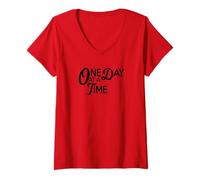Femme Un jour à la fois, Alcoholics Anonymous AA Recovery Sober T-Shirt avec Col en V