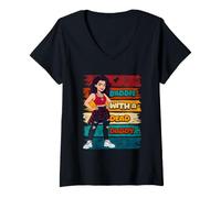 Femme Un méchant avec Un père Mort T-Shirt avec Col en V