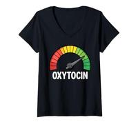 Femme Un Mème Élevé en Ocytocine Abaisse Les Niveaux De Cortisol T-Shirt avec Col en V