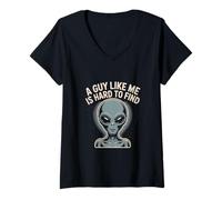 Femme Un mème Extraterrestre drôle Fait des blagues sur Un mec comme Moi est Difficile à trouver T-Shirt avec Col en V