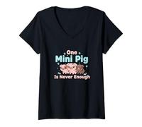 Femme Un Mini-Cochon ne Suffit jamais à Une Ferme pour Les Amateurs de cochons T-Shirt avec Col en V