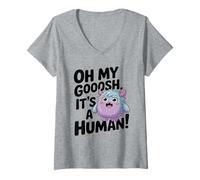Femme Un Monstre Pas si Effrayant T-Shirt avec Col en V