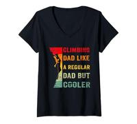 Femme Un père grimpant comme Un Papa Ordinaire mais Un Alpiniste Plus Frais T-Shirt avec Col en V