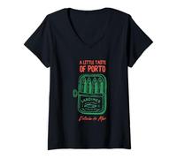Femme Un petit avant-goût de sardines de Porto capturées dans la nature T-Shirt avec Col en V
