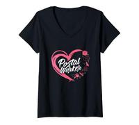 Femme Un postier apprécie la Journée Mondiale de la Poste T-Shirt avec Col en V
