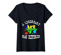 Femme Un Professeur d'art légendaire a Un Design de fête de Retraite à la Retraite T-Shirt avec Col en V