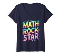 Femme Un Professeur de Voyage de Physique Nerdy Math Rockstar Inspire Geek T-Shirt avec Col en V
