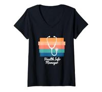 Femme Un Responsable de l'information sur la santé drôle Dit Sarcastique T-Shirt avec Col en V