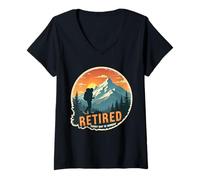Femme Un retraité de tous les jours est un dimanche, un randonneur retraité T-Shirt avec Col en V