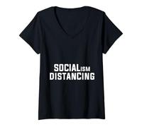 Femme Un socialisme drôle Qui éloigne l'antisocialisme T-Shirt avec Col en V