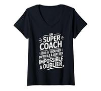 Femme Un Super Coach Impossible à Oublier Merci Coach Idéal T-Shirt avec Col en V