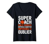 Femme Un Super Coach Impossible à Oublier Merci Coach Idéal T-Shirt avec Col en V