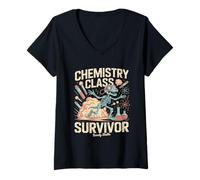 Femme Un survivant Amusant d'un Cours de Chimie à Peine Stable T-Shirt avec Col en V