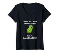 Femme Un survivant des voies biliaires disparu mais pas oublié la vésicule biliaire RIP T-Shirt avec Col en V