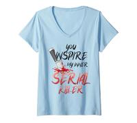 Femme Un Vrai Crime, Un Amant, Un Tueur en série, Un Meurtre T-Shirt avec Col en V