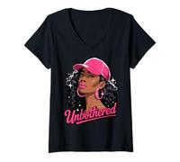 Femme Unbothered Black Woman African American Afro Queen T-Shirt avec Col en V