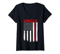 Femme Uncle Drapeau Américain Uncle The Man The Myth The Legend T-Shirt avec Col en V