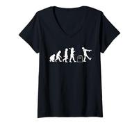 Femme Undead Evolution Une évolution Amusante avec des Zombies T-Shirt avec Col en V
