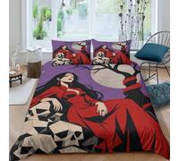 Femme Under Violet Lune Housse de Couette 2 Pieces 3D Fermeture Eclair