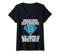 Femme Undercover Superhero également connu sous le nom de Brother T-Shirt avec Col en V