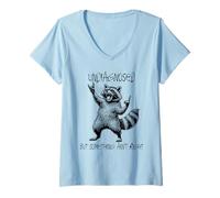 Femme Undiagnosed But Something Ain't Right Funny Raccoon Feral T-Shirt avec Col en V