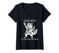 Femme Undiagnosed But Something Ain't Right Raccoon Feral Funny T-Shirt avec Col en V