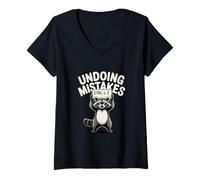Femme Undoing Erreurs Raccoon Computer Humour T-Shirt avec Col en V