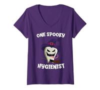 Femme Une dent de Monstre Amusante pour Halloween T-Shirt avec Col en V