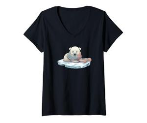 Femme Une écharpe Chaude. pour Les Amateurs d'ours Polaires T-Shirt avec Col en V