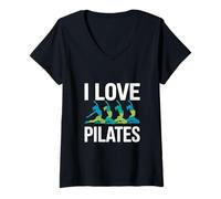 Femme Une énergie stimulante J'adore Les Vibrations du Pilates T-Shirt avec Col en V