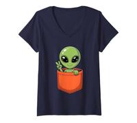 Femme Une équipe de Recherche paranormale drôle sur l'observation d'extraterrestres dans Une Poche T-Shirt avec Col en V