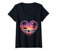 Femme Une Escapade Romantique T-Shirt avec Col en V