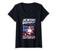 Femme Une étoile sans levain et imparable de la fierté juive T-Shirt avec Col en V
