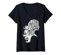 Femme Une femme forte se tient debout pour elle-même Mois de l'histoire des femmes T-Shirt avec Col en V