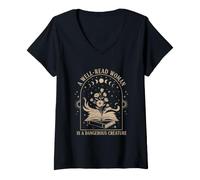 Femme Une Femme Gothique Celestial Reader féministe Mouvement Bien lu T-Shirt avec Col en V