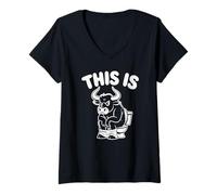 Femme Une fermière drôle, C'est Un Taureau T-Shirt avec Col en V
