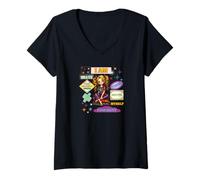 Femme Une Fille aimée Chrétien Religieux Rétro Vintage Adolescent T-Shirt avec Col en V