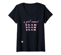 Femme Une fille nommée Blablab Bla T-Shirt avec Col en V