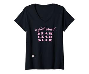 Femme Une fille nommée Blablab Bla T-Shirt avec Col en V