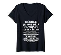 Femme Une Fille SUPER GÉNIALE Elle Est Née En Novembre T-Shirt avec Col en V