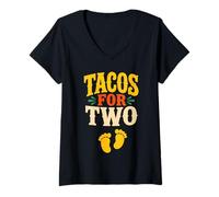 Femme Une Future mère Adore Les Tacos pour Deux grossesses Amusantes T-Shirt avec Col en V