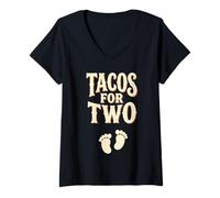 Femme Une Future mère Adore Les Tacos pour Deux grossesses Amusantes T-Shirt avec Col en V