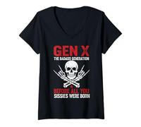 Femme Une génération X drôle Avant la Naissance de All You Sissie Skull Rock T-Shirt avec Col en V