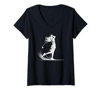 Femme Une golfeuse dessine dix-huit trous T-Shirt avec Col en V