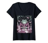 Femme Une Grenouille prépare Une Potion de Minuit T-Shirt avec Col en V