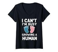 Femme Une Grossesse Impossible, Je suis occupée à Faire Tomber Une Femme Enceinte T-Shirt avec Col en V