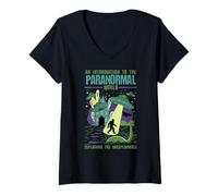 Femme Une Introduction aux cryptides du Monde paranomal T-Shirt avec Col en V